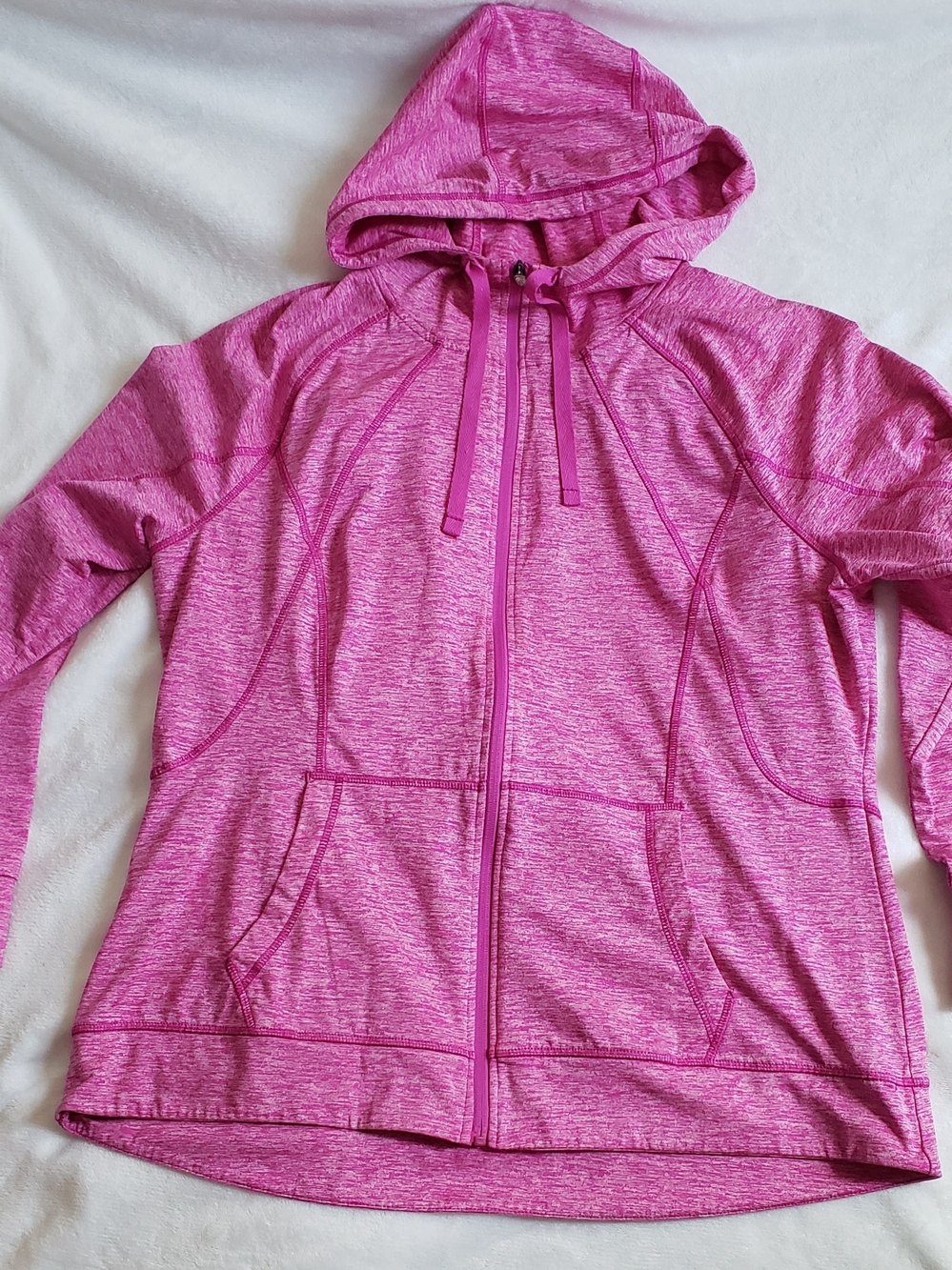 Champion Women Heathered Fuchsia Pink Zip Hoodie